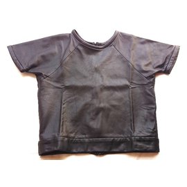 Rag & Bone Rocky Sweatshirt in pelle d'agnello nera XS