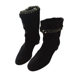 Botas de tornozelo Casadei em pele de veado preta 37