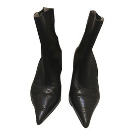Botines KELIAN de piel de cordero marrón negro - Autre Marque