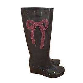 Valentino stivali di gomma rainboots fiocco grigio