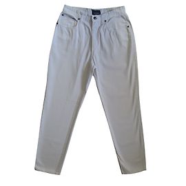 Pantaloni Trussardi Jeans bianchi in cotone a vita alta
