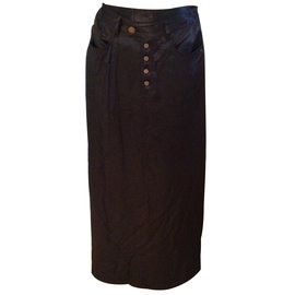 Falda de seda Jean Paul Gaultier Ciruela