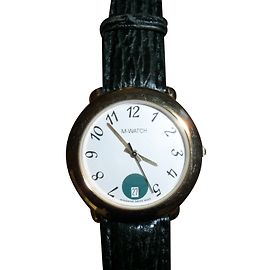 Autre Marque Montre Mondaine M-watch Or et Vert Acier 37mm