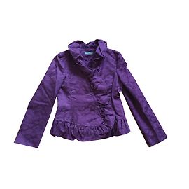 Alberta Ferretti Jacke aus lila Baumwoll-Damast Größe 38