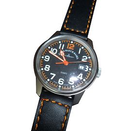 Autre Marque Relógio Zeno Basel Quartzo Masculino 40mm Mostrador Preto Couro