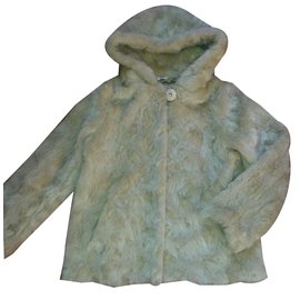 Autre Marque Chaqueta de piel sintética con capucha GUYY Crema