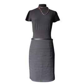 Les Petites Schwarzer Chiffon Rock aus Seide Grösse 36