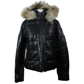 Chaqueta de cuero negra Degré 7 Duvillard con capucha desmontable - Autre Marque