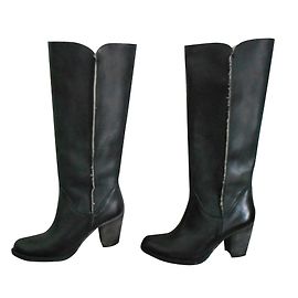 Autre Marque Botas Lola Espeleta Toupee em pele preta
