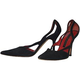 Pura Lopez Pumps aus schwarzem Nubuk Größe 35