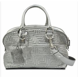 Gianni Versace Borsa Bowling Argento in Pelle