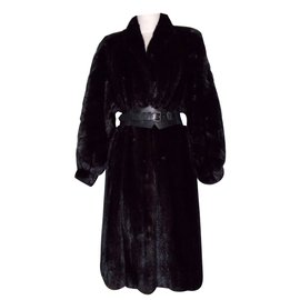 Autre Marque Abrigo de visón negro Louis Jolys