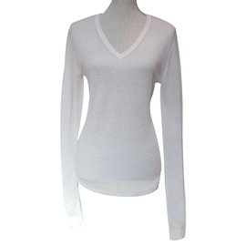 Calvin Klein Strickpullover aus Kaschmir und Seide Ecru