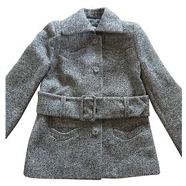 Chaqueta Carven de tweed de lana con cinturón