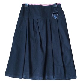 Falda One Step negra de rayas de algodón talla 38 - One step
