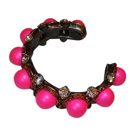 Bracciale Lanvin in Rame con Perline Rosa e Strass
