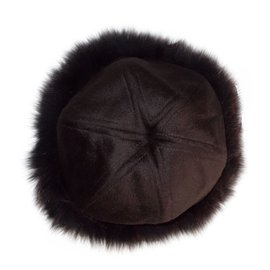 BAYA Olga Hut Braun Angora und Fuchsfell - Autre Marque