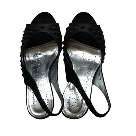 Mule con zeppa Free Lance in pelle nera 38FR