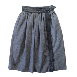 Falda de lana Escada gris oscuro