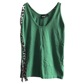 Just Cavalli Tanktop aus Baumwollstrick in Grün