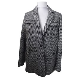 Blazer oversize White Noise Kenzo de lana blanco y negro