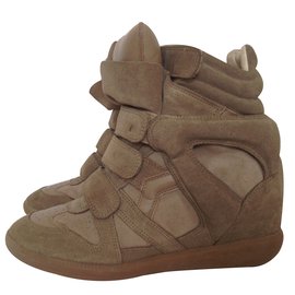 Isabel Marant Bekett Sneaker Leder Taupe