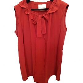 Erika Cavallini Seiden-Crepe Top in Rot