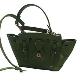 Borsa a mano Ralph Lauren in pelle di agnello verde