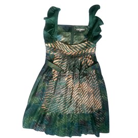 Les Petites Ärmelloses Kleid aus Seide Mehrfarbig