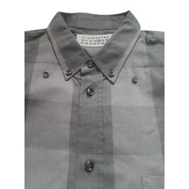 Maison Martin Margiela Hemd aus Baumwolle in Grau Langarm