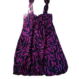 Vestido Marc Jacobs de seda sin mangas negro y rosa
