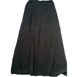 Falda larga acampanada de algodón negro Sonia Rykiel