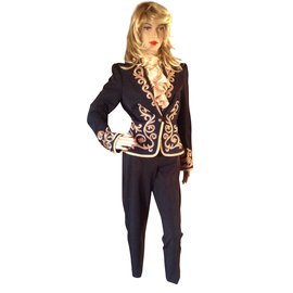 Blazer APART Negro con Bordados Beige - Autre Marque