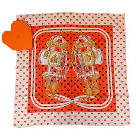 Hermès Sciarpa di seta Gala Brides Love Arancione Multicolore