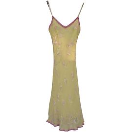 Autre Marque Vestido bordado ARAYAL de seda amarillo