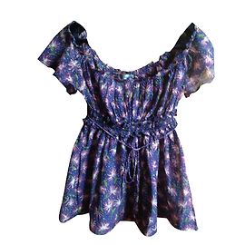 Blusa Sportmax de seda y algodón Azul Multicolor
