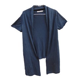 Berenice Weste aus Seide und Kaschmir Marineblau L