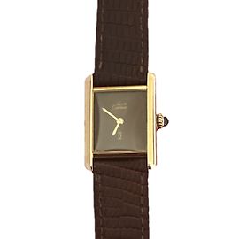 Cartier Tank Must Uhr Vermeil Tigerauge Zifferblatt