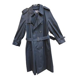 Trench Burberry Blu Navy in Gabardine di Cotone