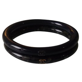 Chanel Herz Armband Blau und Grün aus Harz