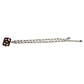 Collana Guess con ciondolo G Marrone Rame