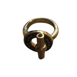 Anello Marc by Marc Jacobs Oro e Nero Metallo
