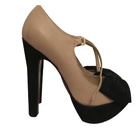 Buffalo London Absatzschuhe Schwarz Weiß Leder