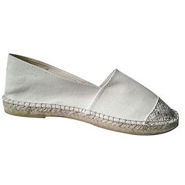 Autre Marque Espadrillas Ori & Occi in cotone bianco e pelle croco beige 41