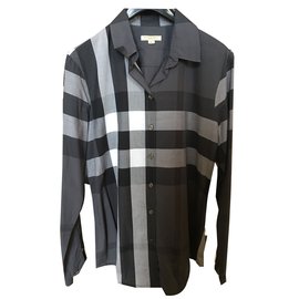 Camisa Burberry Brit Tartán Gris Algodón
