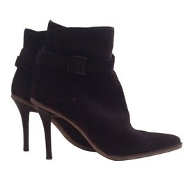 Bottines Gucci en veau velours marron IT 40