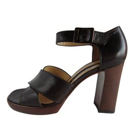 Sandali Sergio Rossi in pelle marrone