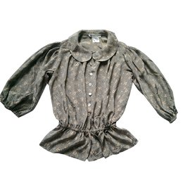 Blusa de seda estampada Lanvin verde y amarilla
