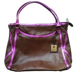Borsa a mano Emanuel Ungaro in pelle marrone e rosa