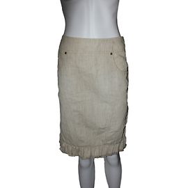 Falda Kenzo Gris y Crudo Algodón y Lino Talla 36
